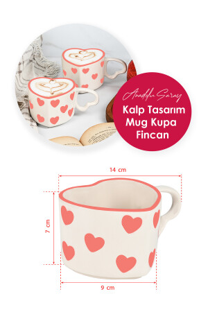 El Yapımı Seramik Kalp Tasarım Mug Kupa Fincan Handmade El Yapımı Mug Fincan Kupa Kahve Kupası ASHome.Kalp.Mug - 6