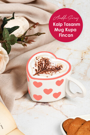 El Yapımı Seramik Kalp Tasarım Mug Kupa Fincan Handmade El Yapımı Mug Fincan Kupa Kahve Kupası ASHome.Kalp.Mug - 7