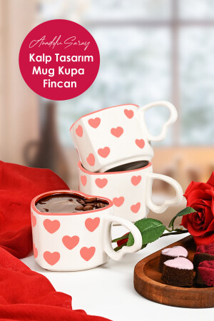 El Yapımı Seramik Kalp Tasarım Mug Kupa Fincan Handmade El Yapımı Mug Fincan Kupa Kahve Kupası ASHome.Kalp.Mug - 8