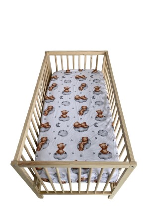 Elastisches Babylaken aus 100 % Baumwoll-Ranforce-Stoff – Bettlaken für Kinderbett und Park (70 x 110) (60 x 120) - 2