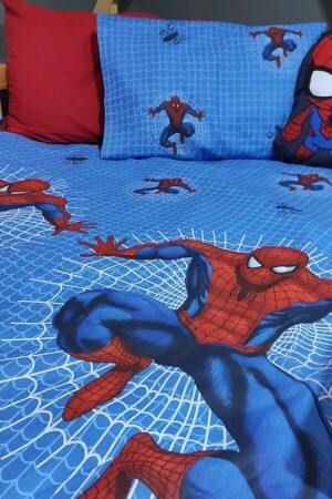 Elastisches Bettlaken für Einzelbett und Spiderman-Kinderbettbezug-Set 100 x 200 (MIT 2 KISSEN) TYC00678723579 - 4