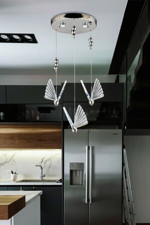 Elegance Modern Butterfly Triple Pendelleuchte LED Kronleuchter Chrom Led Butterfly Kronleuchter TYC00356664119 - 3