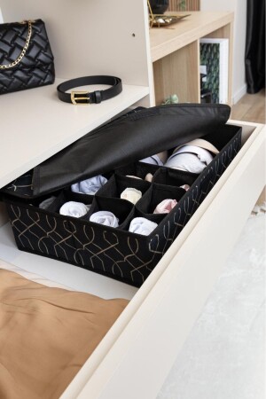 Elegante, hochwertige, abgedeckte Box und Trennschublade im Kleiderschrank-Organizer - 5