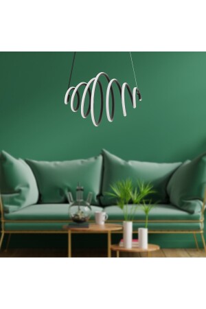 Elegante Pendelleuchte, 98 Watt, Pendelleuchte, 3-farbige LED, moderne Küche, Badezimmer, LED-Wohnzimmer-Pendelleuchte, Kronleuchter 3771-01-BL - 2