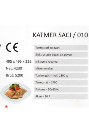 Elektrikli 2000w Termostatlı Katmer - Gözleme – Yufka Sacı DD111000 - 6