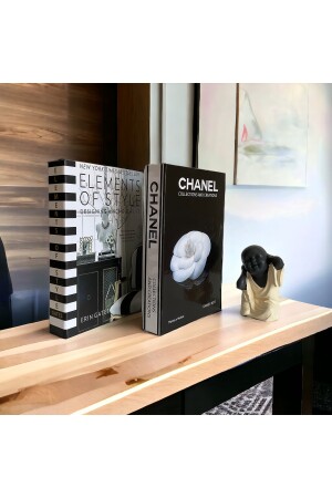 Element & Chanel Schwarze dekorative Bücherbox, 2er-Set 76543 - 4