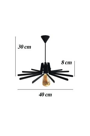 Elica - Schwarze Einzel-Pendelleuchte, Retro-Moderner Kronleuchter, Wohnzimmer, Küche, Eingang, Flur-Kronleuchter, mit LED, Led - 9