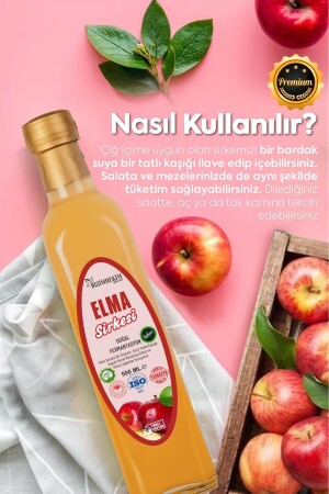 Elma Sirkesi %100 Doğal Fermantasyon Apple Cider Vinegar 500 Ml hkm199 - 4