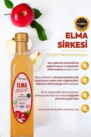 Elma Sirkesi %100 Doğal Fermantasyon Apple Cider Vinegar 500 Ml hkm199 - 5