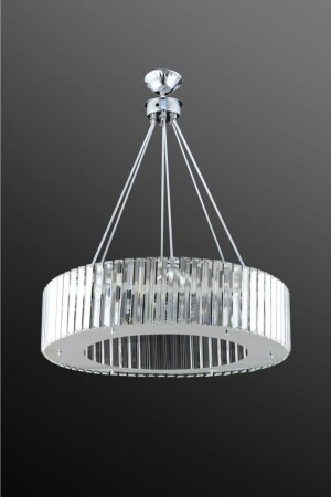 Elmas 60cm Gümüş Lüx Kristal Taşlı Avize 1605040012601 - 7