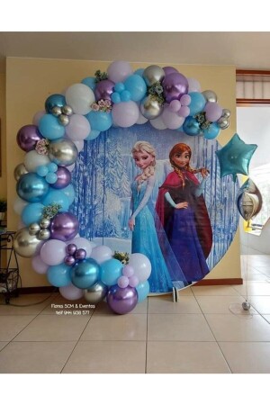 Elsa Frozen Balon Zinciri Elsalı Doğum Günü Konsepti Balon Zinciri - 3