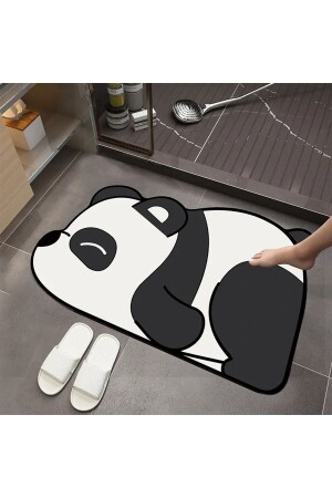 Else Panda Su Emici Duş Önü Banyo Paspası Klozet Tek Parça Hayvanlı Banyo Halısı - 5