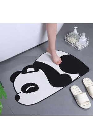 Else Panda wasserabsorbierende Badematte für die Dusche vorne, WC-Sitz, einteiliger Tier-Badeteppich - 4