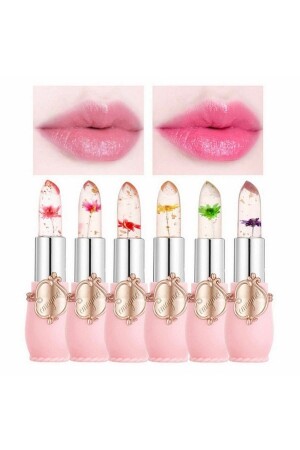 Emaymei Blumen-Lippenstift, 6 Stück, langanhaltender Lippenbalsam, feuchtigkeitsspendende Wirkung, Lipgloss-Lippenstift - 1