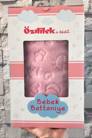 Embos Peluş Bebek Battaniyesi -bakucuzaal Pembe - 100x120 cm BKUCZL - 1