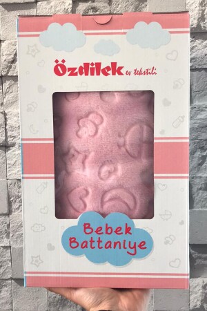 Embos Peluş Bebek Battaniyesi -bakucuzaal Pembe - 100x120 cm BKUCZL - 3