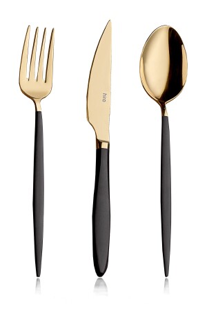 Emotion Istanbul Gold Schwarz Perlmutt 18-teiliges Löffel-Gabel-Messer-Set st18ss - 4