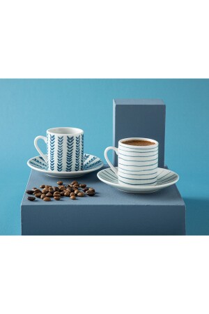 Enda Porzellan-Set mit 2 Kaffeetassen, 80 ml, Dunkelblau, 10035816 - 1