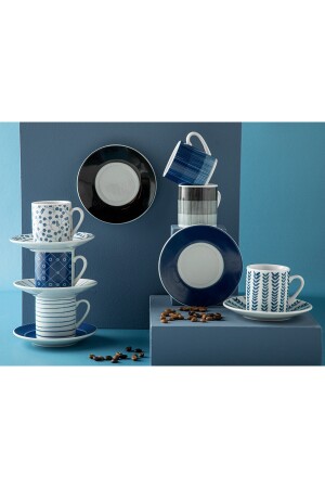 Enda Porzellan-Set mit 2 Kaffeetassen, 80 ml, Dunkelblau, 10035816 - 5