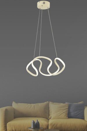 Enzo Creme moderne Pendelleuchte, weißes Licht, Wohnzimmer, Küche, LED-Kronleuchter - 3