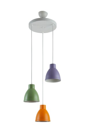 Enzo Special Design Modernes Wohnzimmer – Küche – Café Grün – Orange – Lila 3-teiliger Hängelampen-Kronleuchter ENZ09 - 7