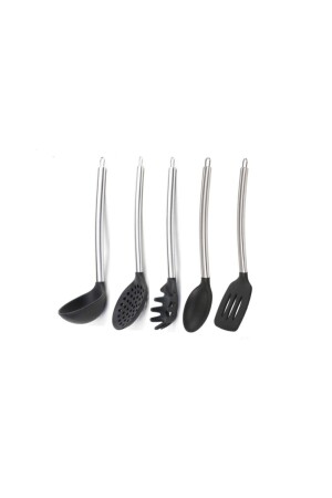 Epınox Silikon Siyah Mutfak Seti 3 (SİLİKON KAŞIK. SPATULA. KEPÇE. SPAGETTİ KAŞIĞI. KEVGİR) SM-13 - 4