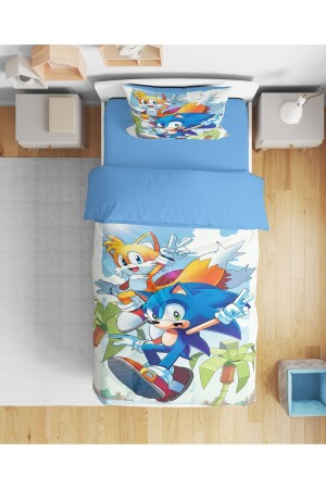 Erayshome Sonic 3D-bedrucktes Einzelbett-Bettbezug-Set ohne Bettlaken SNC4Ç - 2