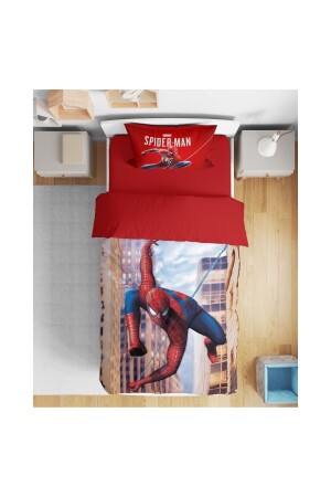 Erayshome Spiderman 3d Tek Kişilik Çarşafsız Nevresim Takımı Spdrmn_NÇ - 3