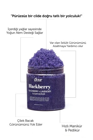 Erneuerndes und feuchtigkeitsspendendes natürliches Körperpeeling / Zuckerpeeling Brombeere 250 ml - 2