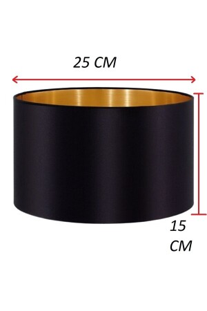 Ersatz-Lampenschirm und Kronleuchter-Abdeckung, Kopf aus schwarzem Stoff, goldfarben, gelb beschichteter Innenkörper, Metallteile, Lampenschirm – Schwarzgold - 2