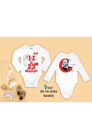 ERSTER 23. APRIL BAYRAM ATATÜRK SCHRIFTLICHER BAUMWOLL-Baby-Body - 1