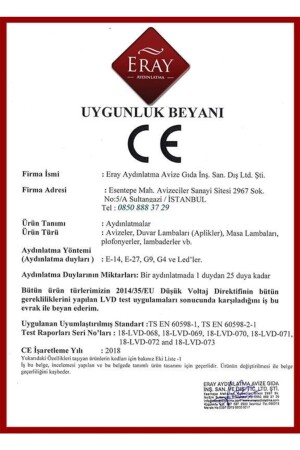 Ery 3729-47-01 Plofonyer Sarı Tekli Avize ERY 3729-47-01 PLF SR - 10