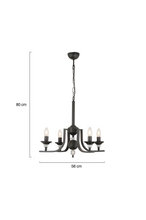 Erza 4-teilige schwarze moderne Pendelleuchte Schlafzimmer Retro Wohnzimmer Kronleuchter 3694-04-BL - 8