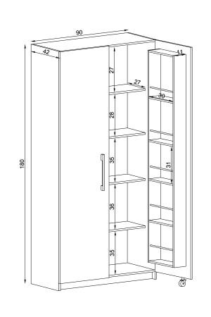 Erzak Dolabı 2 Kapak 180 Cm Beyaz 2110953 - 7