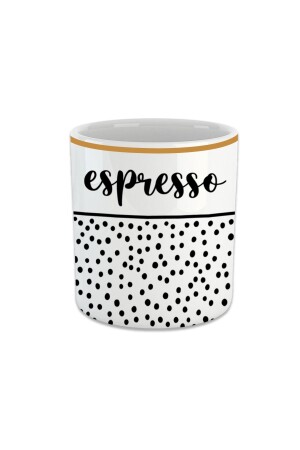 Espresso-Text gemusterter Espresso, doppelte türkische Kaffeetasse – Tasse ohne Griff FIN183 - 2