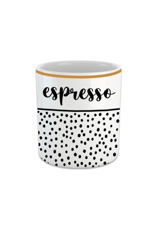 Espresso-Text gemusterter Espresso, doppelte türkische Kaffeetasse – Tasse ohne Griff FIN183 - 4