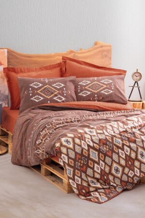 Ethnisches Doppelbett-Bettbezug-Set Belize Brown 8680108063033 - 3