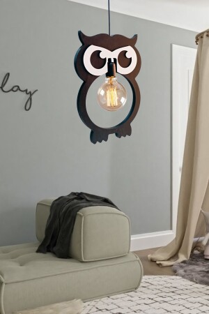 Eule Holz Kinder Baby Zimmer Kronleuchter dekorative Pendellampe Holz Luxus rustikale moderne dekorative Lampe UTMBYKŞ01 - 6