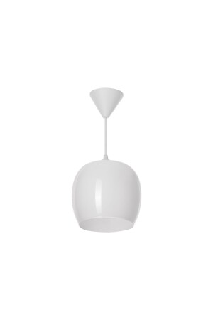 Eva Lighting Moderne Glas-Pendelleuchte, weißer Einzel-Kronleuchter, 18 x 18 x 16 cm, Diamant groß byz - 4