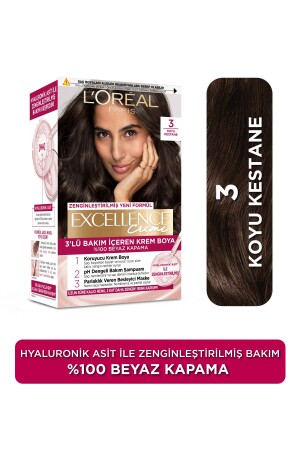 Excellence Creme Haarfärbemittel 3 Dark Chestnut - 2