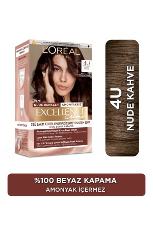 Excellence Creme Nude Renkler Saç Boyası – 4u Nude Kahve - 2