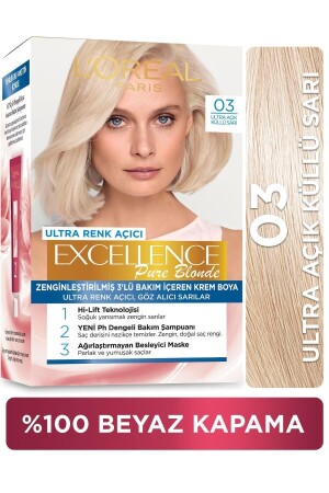 Excellence Creme Saç Boyası - 03 Ultra Açık Küllü Sarı - 3