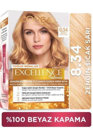 Excellence Intense Saç Boyası 8.34 Zengin Sıcak Sarı - 2