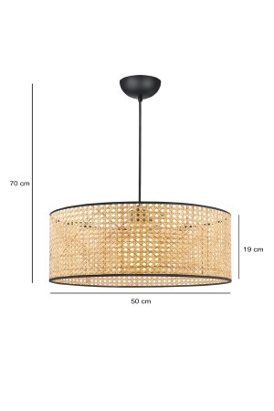 Exklusiver 50 cm großer Hängelampen-Kronleuchter aus Rattan AYD-3533 - 5