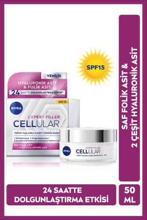 Cellular Expert Filler Yoğun Yaşlanma Karşıtı Gündüz Bakımı SPF30 50ml, Hyaluronik&Folik Asit Nivea expert filler - 3