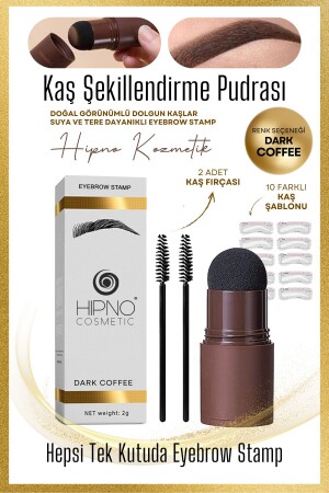 Eyebrow Stamp Kaş Şekillendirme Kiti - Koyu Kahve ( Dark Coffee )- Esmer - 3