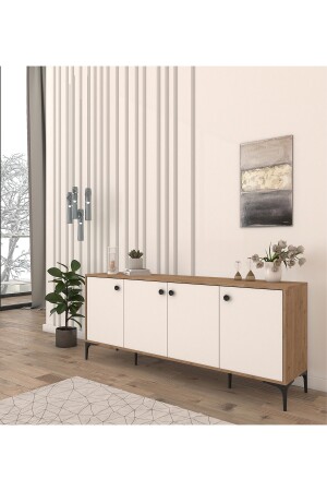 Eylül Modern Raflı Konsol Ofis Salon 180 Cm Sepet-beyaz CH-47 - 5