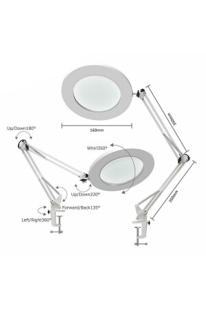 Faltbare, verstellbare LED-beleuchtete Tischlupe mit 5-facher Lampe - 5