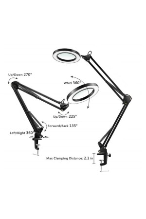 Faltbare, verstellbare LED-beleuchtete Tischlupe mit 5-facher Lampe - 10