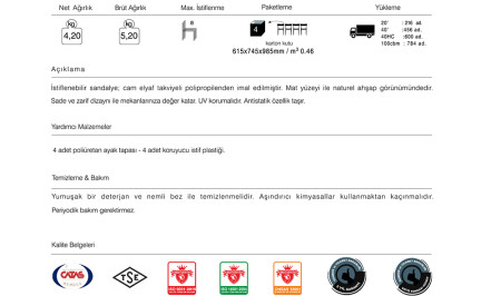 Fame-K Sandalye 2 Adet - 7